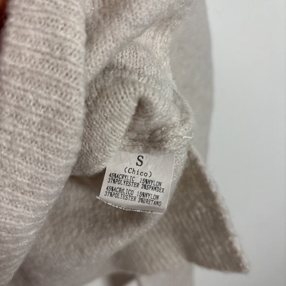 Staccato Sweater Oatmeal Beige Brown Contrast Stitching Seams Small Fall - Picture 4 of 8